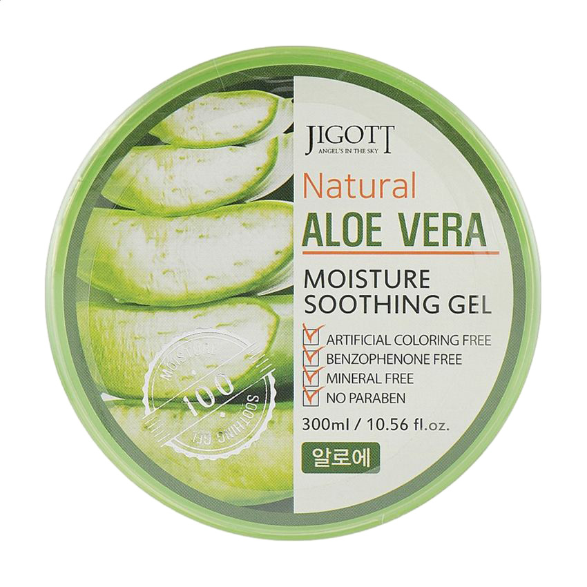 Універсальний гель для обличчя та тіла Jigott Natural Aloe Vera Moisture Soothing Gel з екстрактом алое, 300 мл